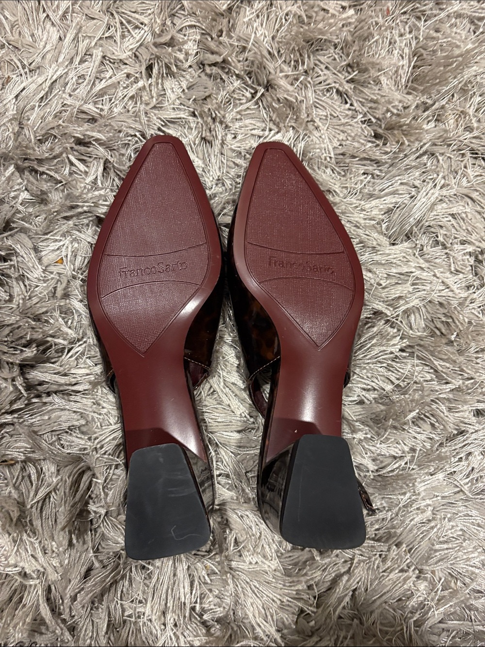Franco Sarto Tortoiseshell Slingback Block Heel Pumps - Brown - Picture 2 of 3